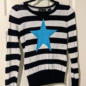 Black and White STRIPED sweater with Star Size MED